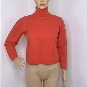 Henri Bender Merino Wool Orange turtleneck sweater